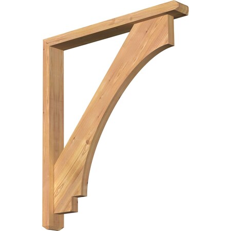 Ekena Millwork Imperial Craftsman Smooth Bracket w/ Offset Brace, Western Red Cedar, 3 1/2"W x 28"D x 32"H BKT0402X28X32IMP04SWR
